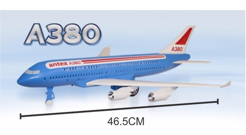 Imagen 3 de 5 de Avion Tecno Airbus A380 Juguete Con Luz Y Sonido Antex Edu