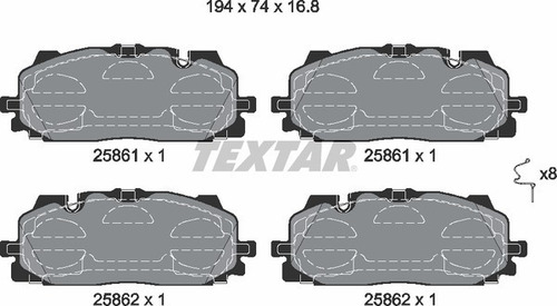 Imagen 5 de 10 de Juego Pastillas Delanteras Audi A4 A5 A6 A7 A8 Textar Aleman