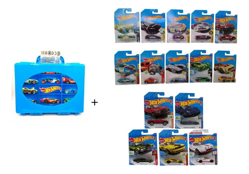 Combo 15 Autitos Hot Wheels Originales + Valija Hw 130-0002