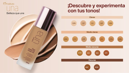 Base de maquillaje Natura Una tono 12f - 30mL