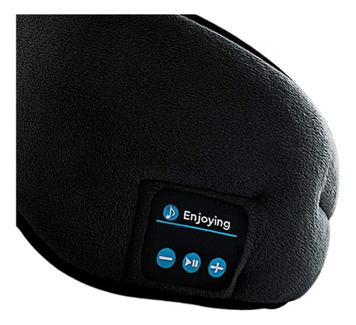 Bluetooth 5,0 Dormir De Viaje Ojo Máscara Auriculares Negro