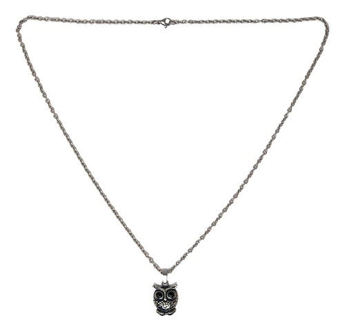 Collar Cadena Hombre Con Dije De Moda Aceroinoxidable Sarosa Color Buho