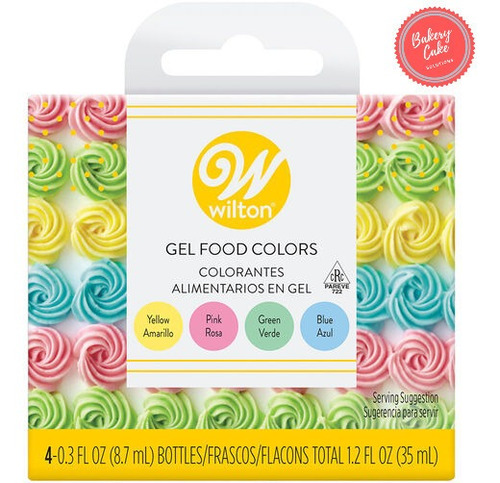 Set De 4 Colorantes En Gel Colores Pastel Wilton