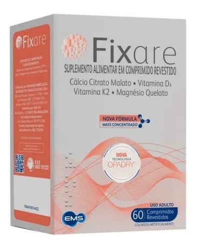Fixare Com 60 Comprimidos Revestidos Sem Sabor
