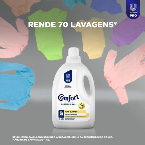 Kit 2unid Amaciante Comfort Hipoalergênico Puro Cuidado 5l