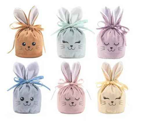 comprar 10 Bolsa Conejito De Pascua Bolsa Huevitos Pascua Terciopelo