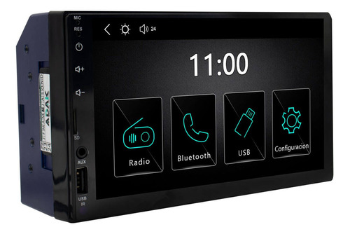 Central Multimídia 7 Polegadas 2din Carplay Auto Espelha Cor Preto