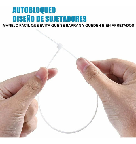 300 Pack Cincho Plástico Difus 4 18lb Transparente 100mm Transparente