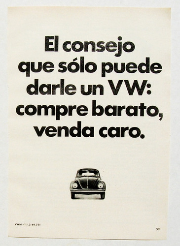 Publicidad Antigua Mexicana De Volkswagen, De 1971