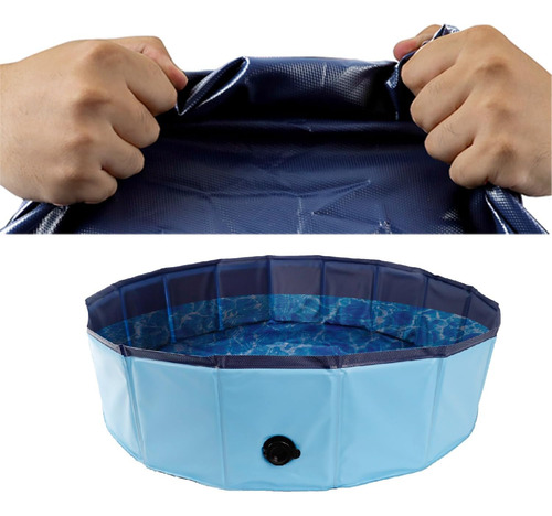 Piscina Plegable Azul De Pvc Piscina Versátil Para Perros,