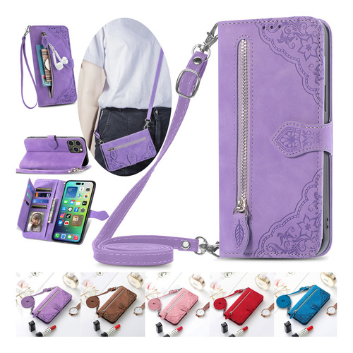 Funda Tipo Cartera De Piel Tipo Cartera Con Cierre Cruzado P
