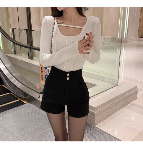 Pantalones Cortos De Cintura Alta Para Mujer, Nuevo Estilo P