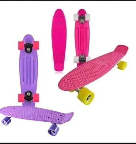 Patineta Tabla Tipo Penny Colores  57 Cm Mini Long Niños