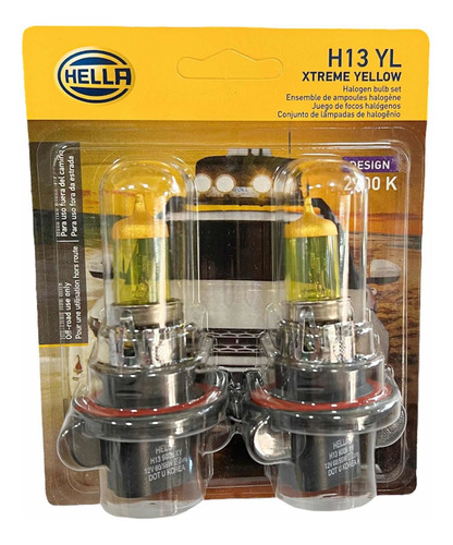 Ampolleta Hella Halógena H13/9008 12v 60/55w Xtreme Yellow