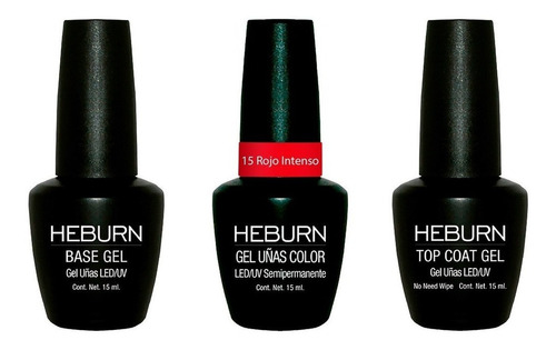 Set X3 Esmalte Semipermanente Heburn 15ml Para Profesionales