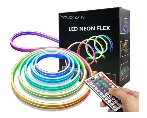 Kit Tira Led 5 Mts Rgb Neón Control Grande Tik Tok Pc Gamer