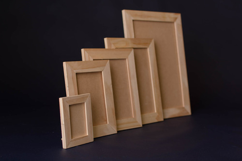 Cuadro Madera 20x20 Con Vidrio Y Gancho Para Colgar Pino Natural Chato