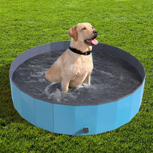 Piscina Portatil Para Perros Con Bolso P/transporte D:120cm.