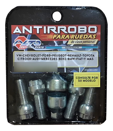Bulones Tuercas Antirrobo Seguridad Ruedas Peugeot Expert