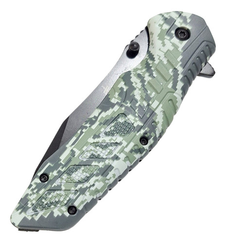 Navaja Tactica Gb L018 Semi Automática Acero Inox Pedernal Color Camuflado Claro