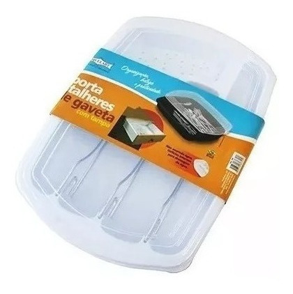 Imagem 4 de 4 de Porta Talheres De Gaveta Com Tampa Branco N340-4