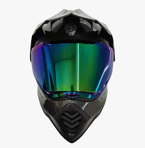 Imagen 5 de 7 de Casco Motocross Negro Kov Onix Tipo Fibra De Carbono Ktm Dm Color Negro Tamaño Del Casco L