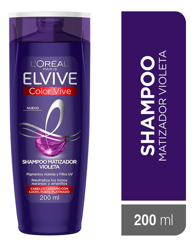 Shampoo Elvive Loréal Paris Color Vive Matizador X 200 Ml