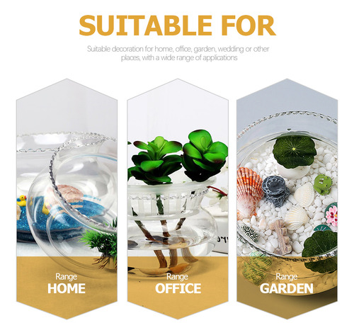 Cuenco De Vidrio Para Pecera Para Terrario, 2 Unidades