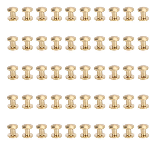 Juego De 50 Remaches Decorativos De Latón Para Bricolaje, Ra