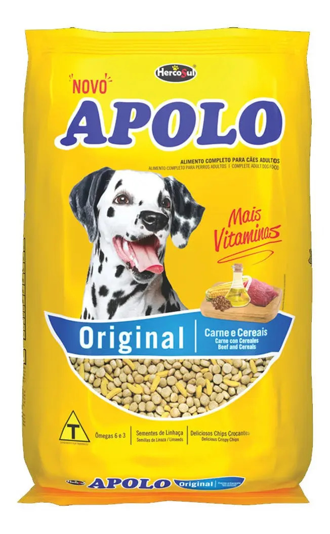 Ração Cães Adultos Apolo Original Carne E Cereais 20kg