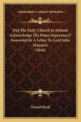 Libro Did The Early Church In Ireland Acknowledge The Pop...