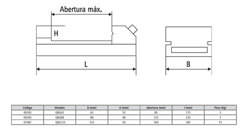 Morsa De Precisão Com Abertura De 85mm Modelo Qkg-63