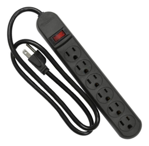 Multicontacto Santul 6 Entradas C/supresor De Picos 110j Color Negro