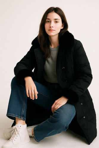 Abrigo Campera Mujer Tapado Puffer Piel Sintetica Art. 0336