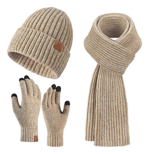 Conjunto De Gorro De Invierno Para Mujer, Bufanda, Guantes P