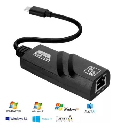 Adaptador Usb C A Rj45 Ethernet Conexión A Red Lan 1000mbps