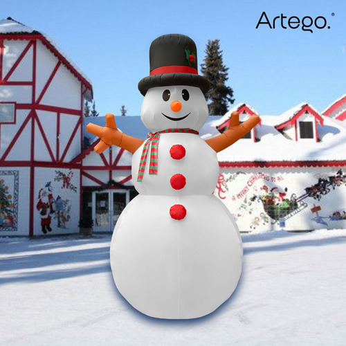 Inflable De Navidad Mono De Nieve Snowman Mega Gigante 4m