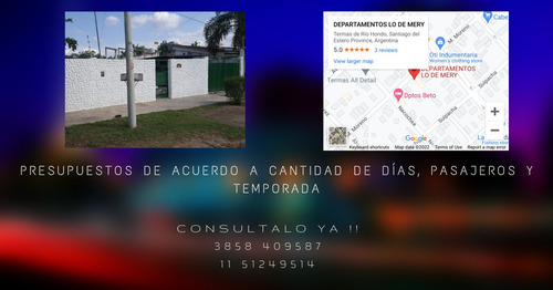 Imagen 4 de 10 de Alquiler Departamentos Termas De Rio Hondo