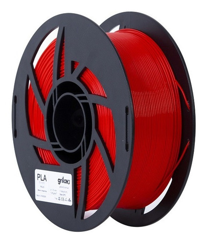 Filamento 3D PLA Grilon3 de 1.75mm y 1kg rojo