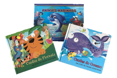 Kit Com 3 Livros De Animais Para Crianças - Pop Up E Abas - Livros Detalhes E Marcas De Uso