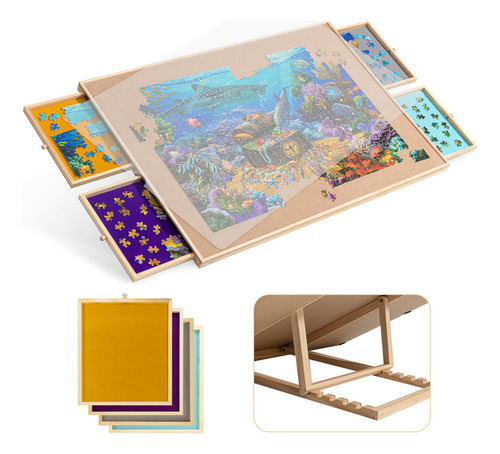 Mesa De Quebra-cabeça Becko Us, 1500 Peças, Inclinável, Com