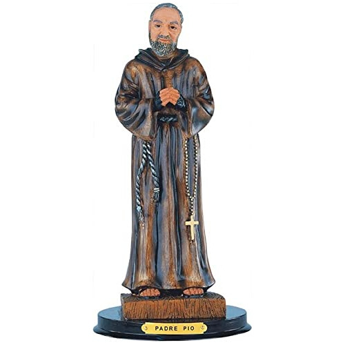 Escultura 12  Padre Pio Santo Religioso Polirresina