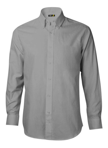 Camisa Oxford Manga Larga Gris Upf 20