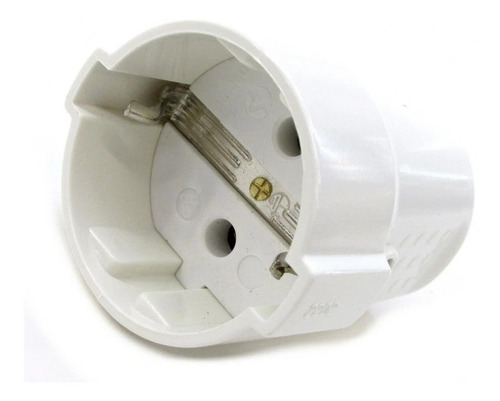 Imagen 1 de 4 de Ficha Tomacorriente Schuko Hembra Con Entrada De Cable Recta