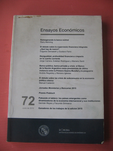 Revista Ensayos Economicos N° 72 Junio De 2015 $ 600