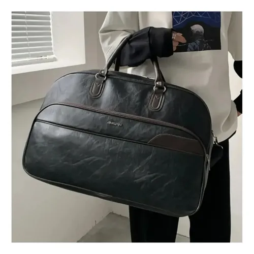 Bolsa Couro Grande De Viagem Mala Mão Resistente Preta Artestore