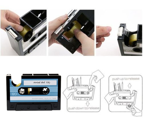 Multi-función De Forma De Cassette Elegante Portalápices