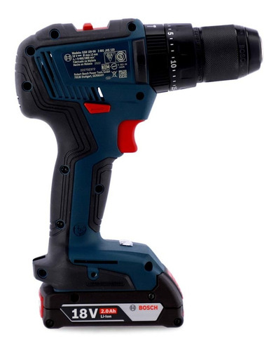 Taladro percutor atornillador inalámbrico de 13mm Bosch GSB 18V-50 18V + 2 baterías de 2Ah + accesorio con maletín de transporte 110V/220V