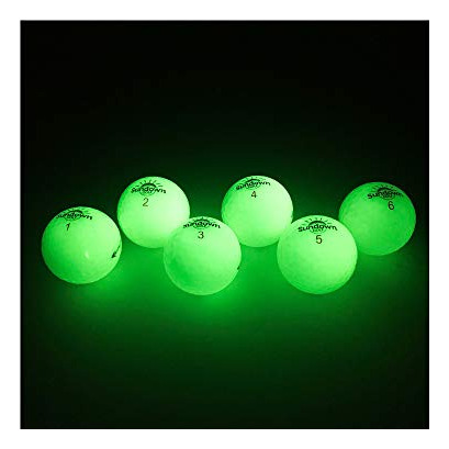 Bolas De Golf Glow In The Dark - 6 Pack Con 2 Linternas Uv,