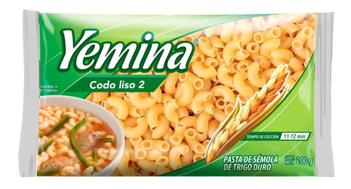 Pasta Yemina Codo Liso N°2 200g.